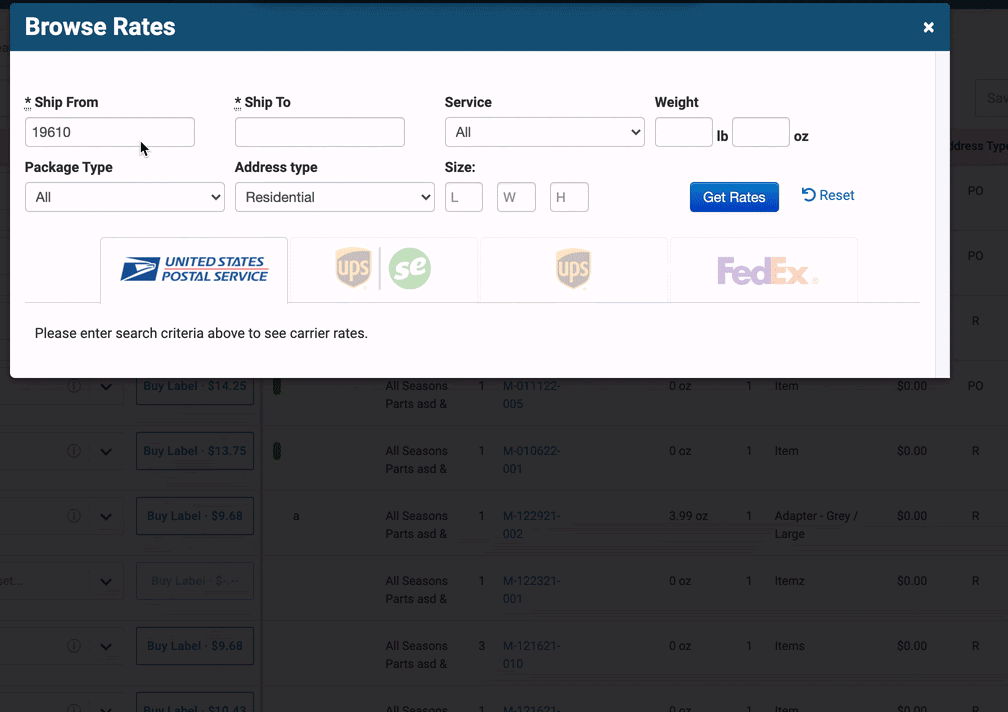 ShippingEasy's rate calculator is a great way to estimate shipping costs.