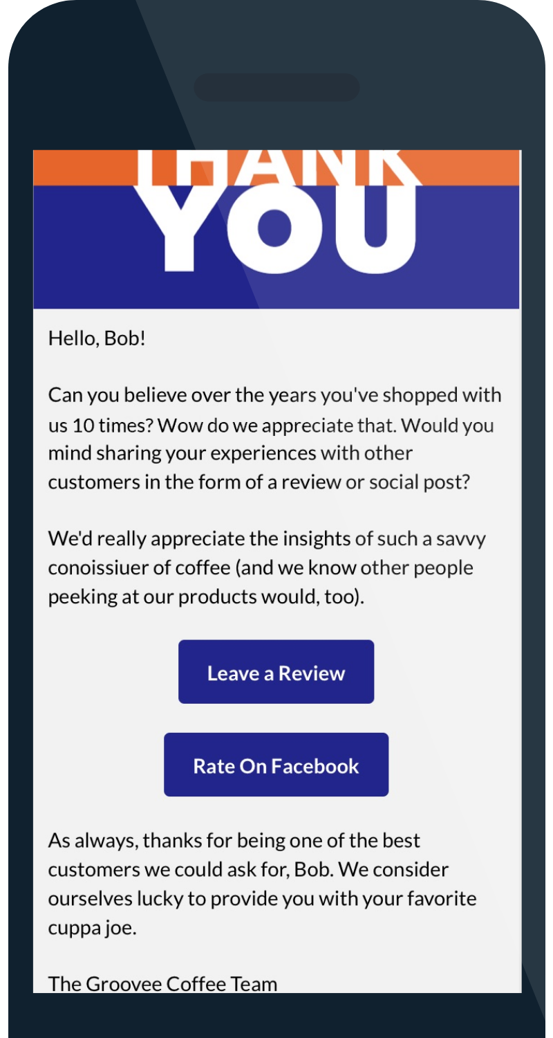 holiday shopping season feedback request email campaigns