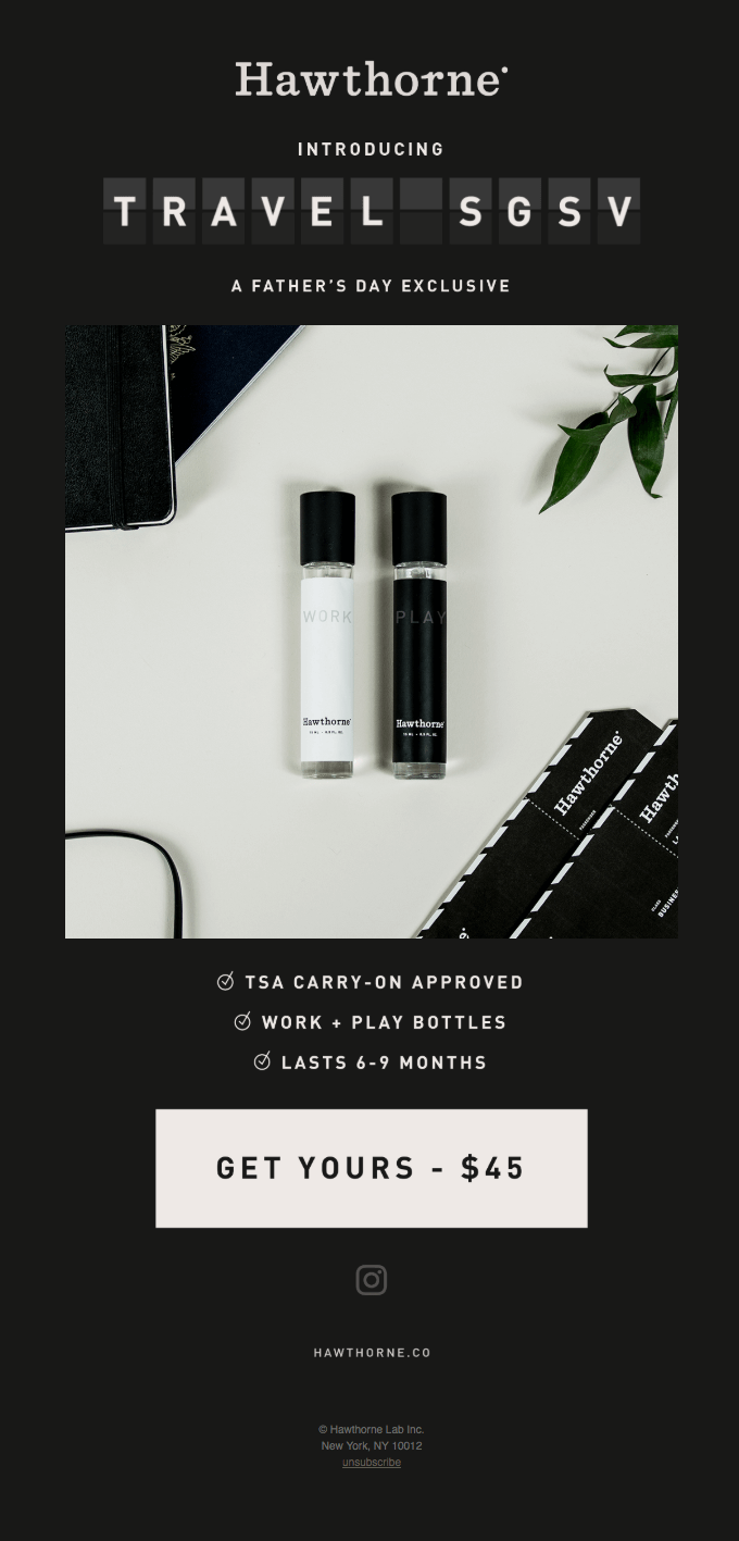 Email Design minimal text 