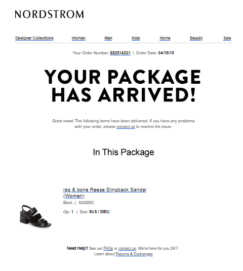 Build Customer Relationships Delivery Confirmation