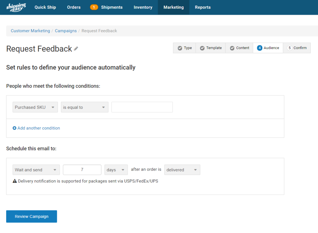 Reputation management in e-commerce automated email requests
