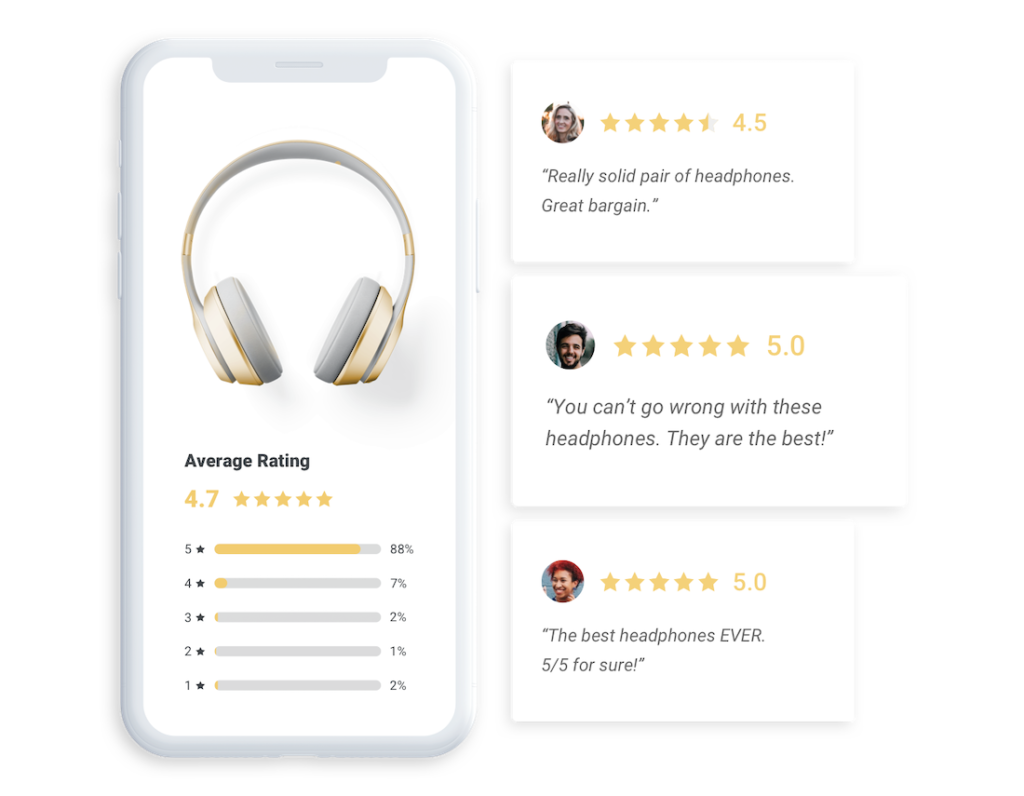 Phone with Amazon reviews on it