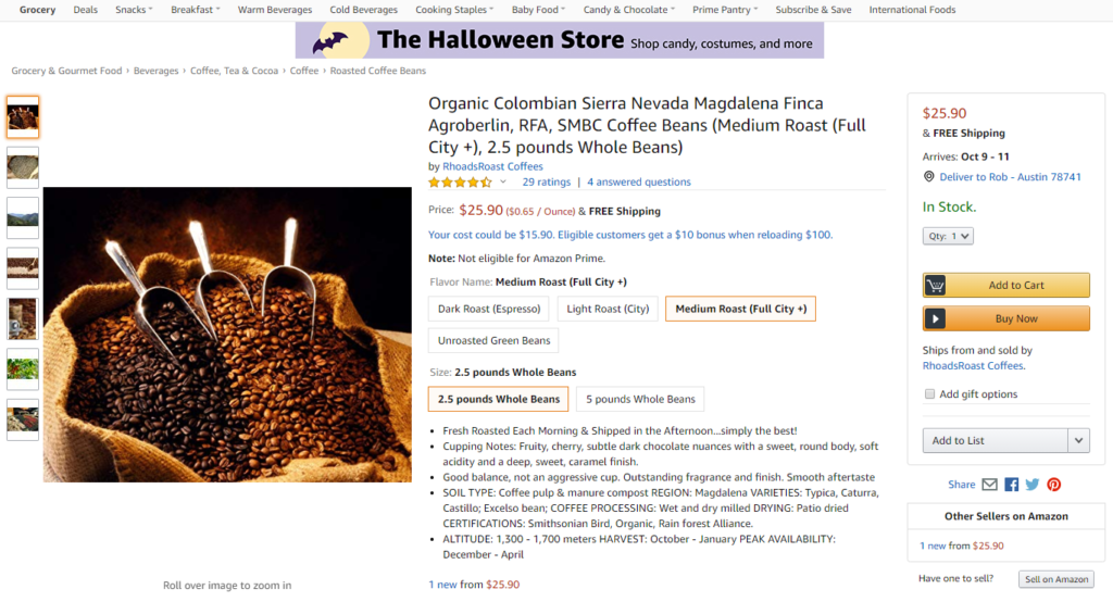 optimizing Amazon listings RhoadsRoast