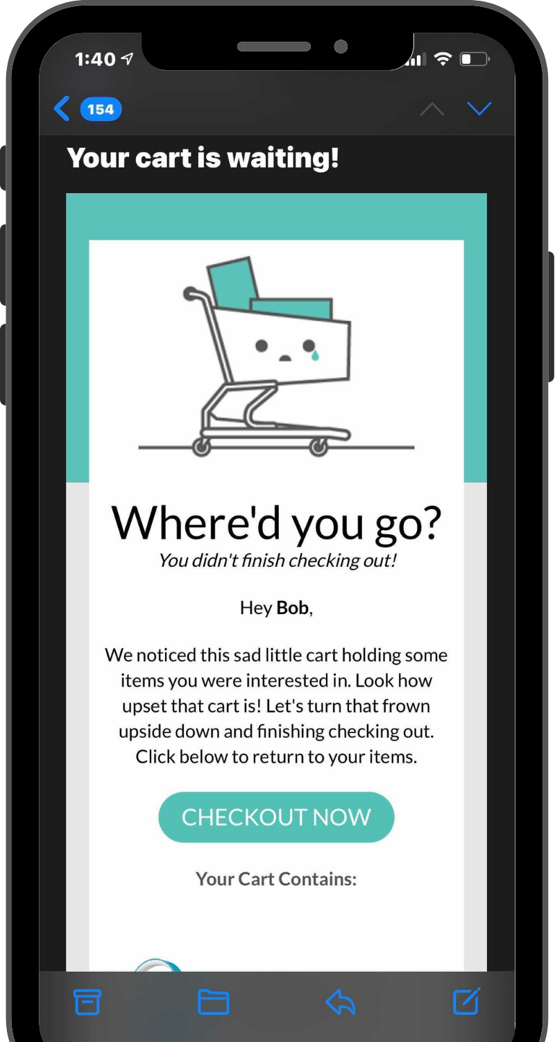 Shopify abandoned cart emails from ShippingEasy