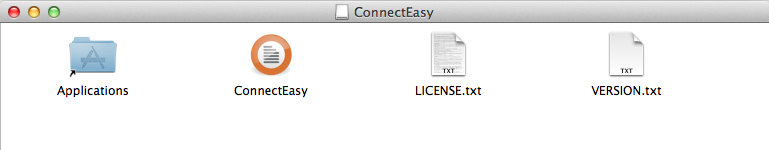 The ShippingEasy.dmg file will open a window with several icons. 