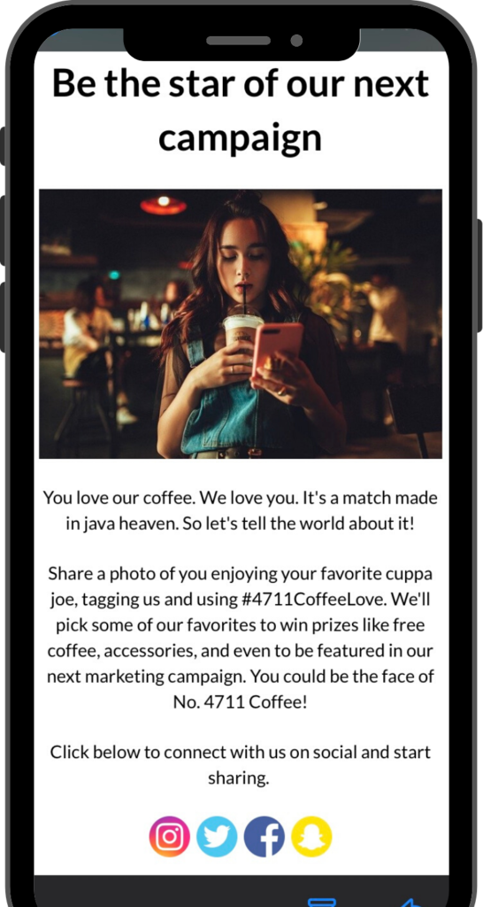 User-generated content strategy email example